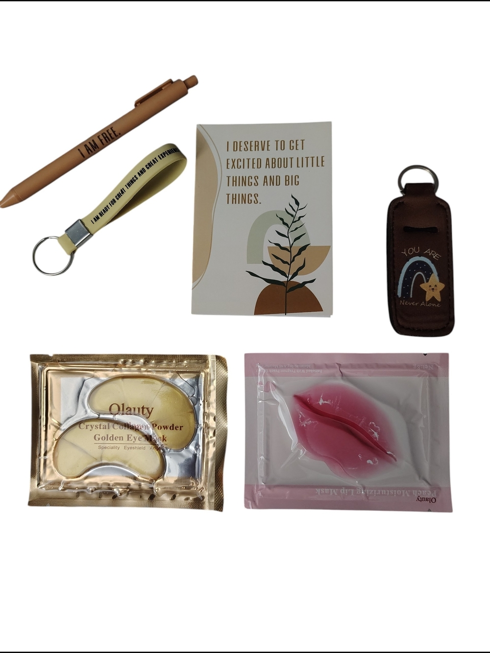 Women’s Self Care Gift — Positive Affirmations Gift Bundle - Eye Mask, Lip Mask